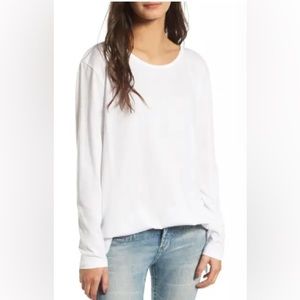 Nordstrom BP. Side Slit Tee-Small-WHITE